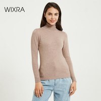 Wixra sweter z dzianiny i sweter bluzki z golfem swetry swetry w stylu Casual damski z długim rękawem cały mecz elastyczny sweter
